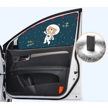 

Car Cute Spaceman Magnet Side Window Sunshades Windshield Sunshade Rear Side Auto Window Sunshade Cover For Children