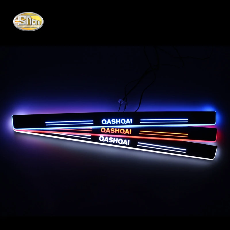 SNCN LED moving light scuff pedal for Nissan Qashqai 2015 2016 car