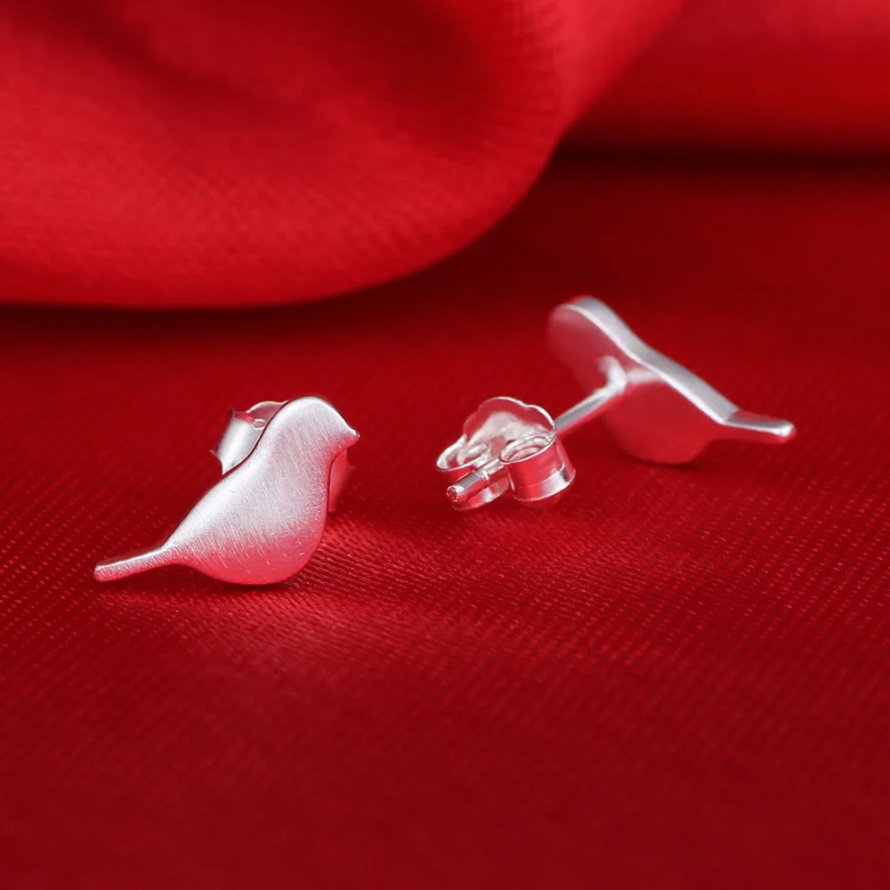 

Original 925 sterling silver handmade bird stud earrings for women earings fashion jewelry brinco pendientes brincos de prata