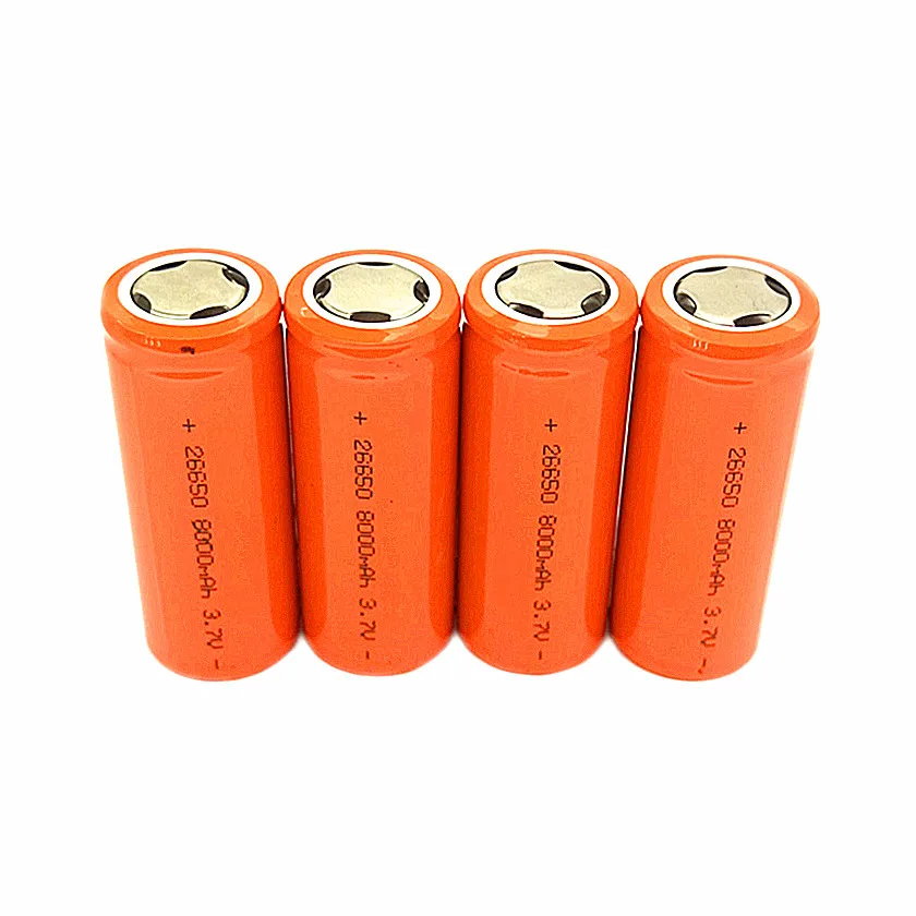 OOLAPR 4/8 pcsOrange 26650 литиевая батарея 3,7 V 8000mAh 26650 аккумуляторная батарея 26650 батарея подходит для фонарика