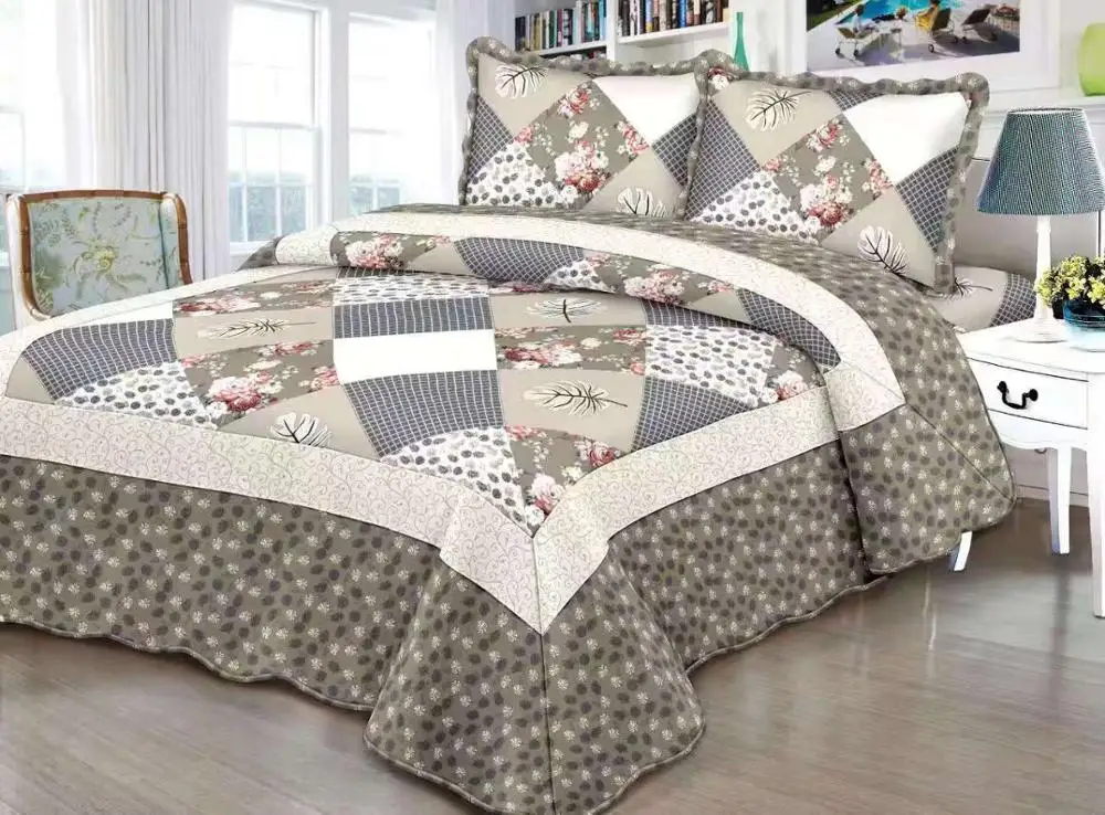 

Comfortable high-grade cotton bedding quilted bed cover 220 * 240 double bed floral mosaic bed cover