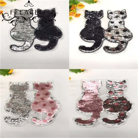 

FFLACELL Fashion Lovely Patch Sequin Patch Funny Cat Lively Sew DIY Clothes Decorations Suit Shirt T-shirt Pants