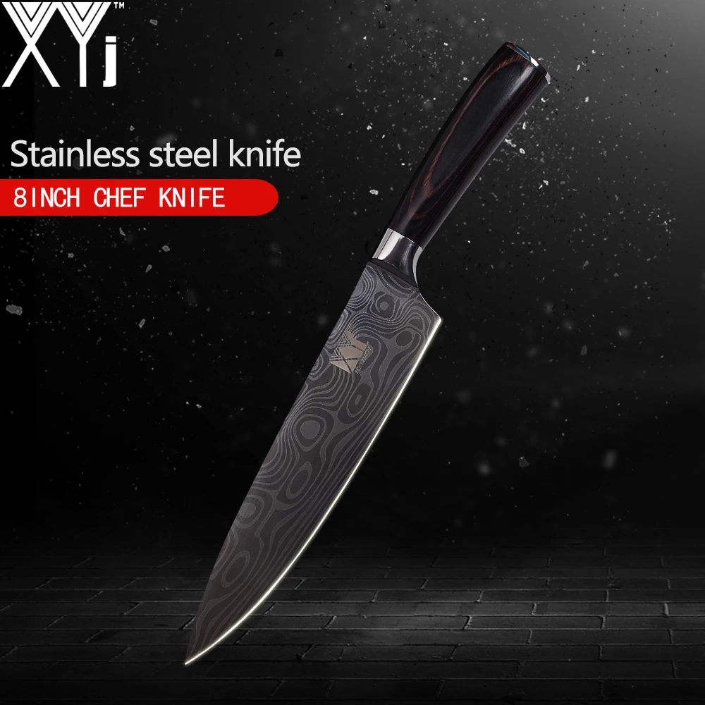 XYj 7Cr17 нож из нержавеющей стали одиночный кухонный универсальный сантоку для