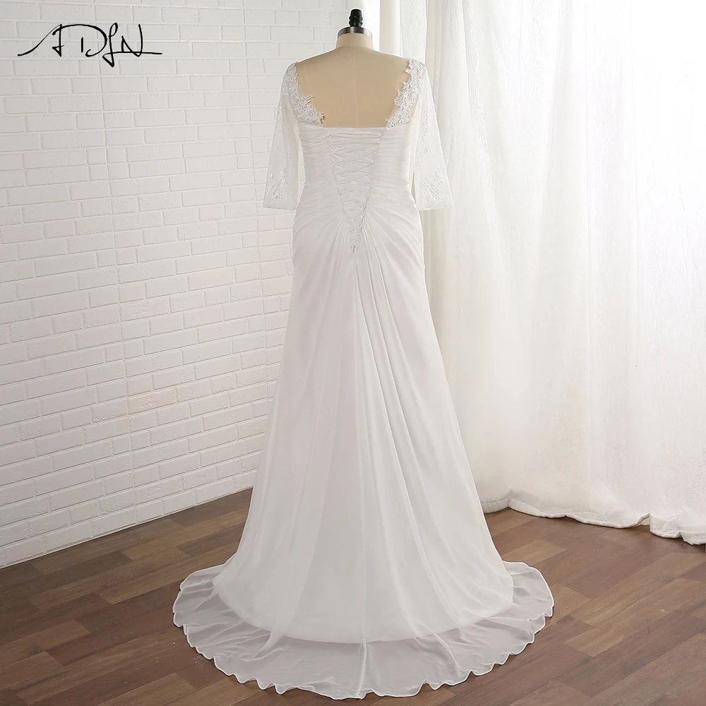 Adln Plus Size Wedding Dress Beach Chiffon Vestido De Novia V Neck