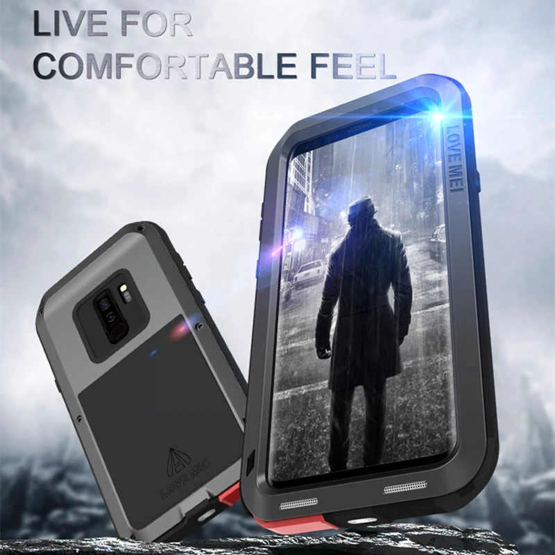 

LOVEMEI Powerful Metal Waterproof Case For Samsung Galaxy S9 S9 Plus Aluminum ShockProof Defender Back Cover Mobile Phone Case