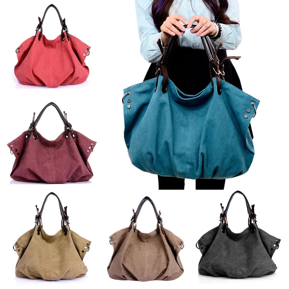 

Female Handbag Women Large Canvas Casual Tote Messenger Bags Hobo Grandes Shoulder Bag New