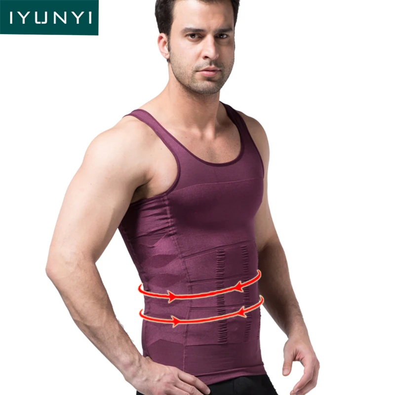 IYUNYI Men's Slimming Tummy Body Vest Hotsale Shapers Men's Compression