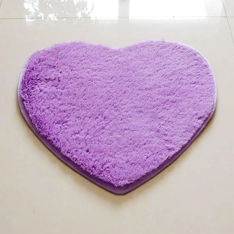 60*70cm Love Heart Rugs Sweet Love Shaped Carpet Antiskid Doormats