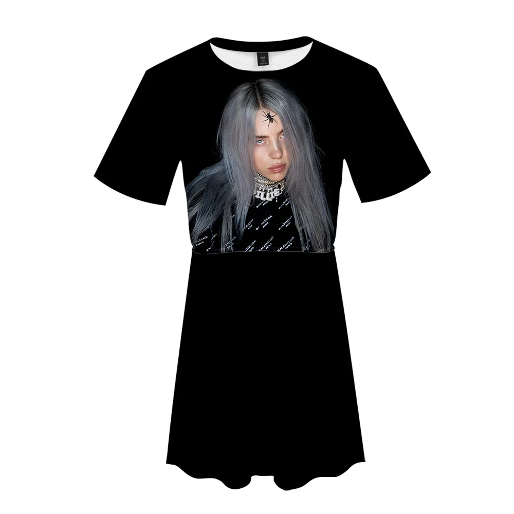 Ar Billie Eilish Idol 3D принт базовое классное модное уличное летнее платье повседневное