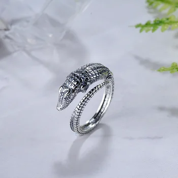 

Personality Vintage 925 Sterling Silver Crocodile Rings For Women Fashion Retro Antique Rings Bridal Wedding Jewelry Anillos