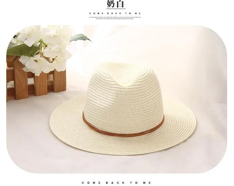 Для женщин летние соломенные Защита от Солнца шляпа Boho Beach Широкими Полями Фетровая шляпа Защита от Солнца шляпа Трилби панаме Бандитский