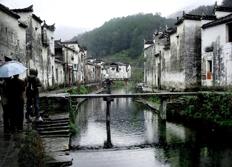 

Canvas printed art from beautiful photo of Impressionist Ancient patina Township in china for sofa wall home decor free shipping