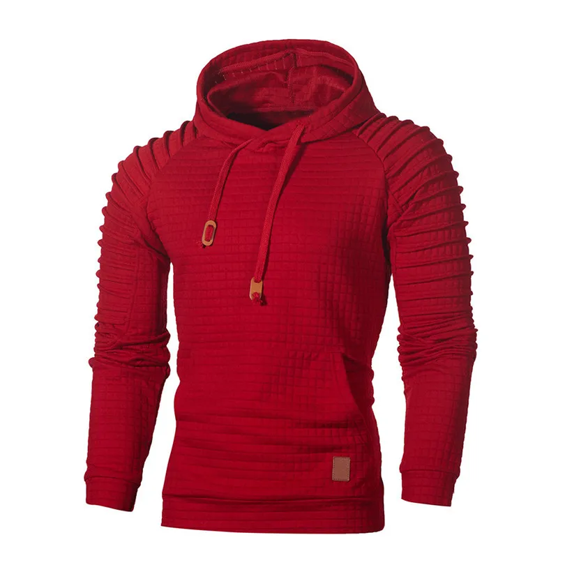  New Fashion Men's Autumn Winter Long Sleeve Plaid Hoodie Hooded Sweatshirt Top Tee Outwear Blouse Sweatshirt Outwear #4F04 (2)