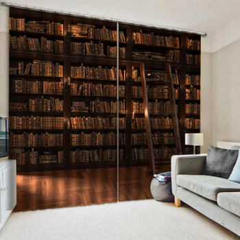 

Book Print Windows Curtains for Living Room Bedroom Decorative Kitchen Curtains Drapes Window Treatments Rustic Style custmized
