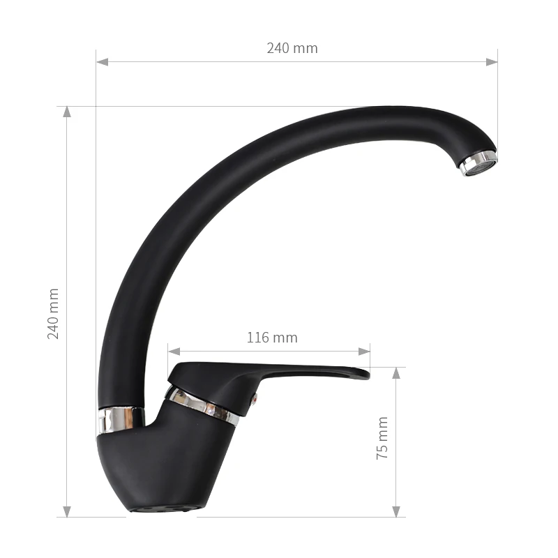 Gisha Brass Kitchen Faucets 360 Degree Swivel Kitchen Sink Black Faucet deck mounted  Single Hole Handle  Mixer Tap Mixer G2004