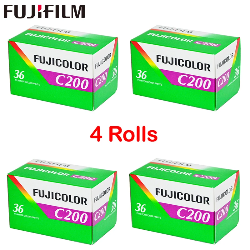 4 Roll lot Fujifilm C200 Color 35mm Film 36 Exposure for 135 Format Camera Lomo Holga