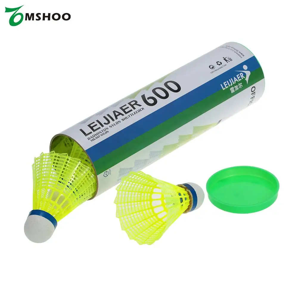 6PCS Professional Badminton Ball Yellow Feather Nylon Shuttlecocks