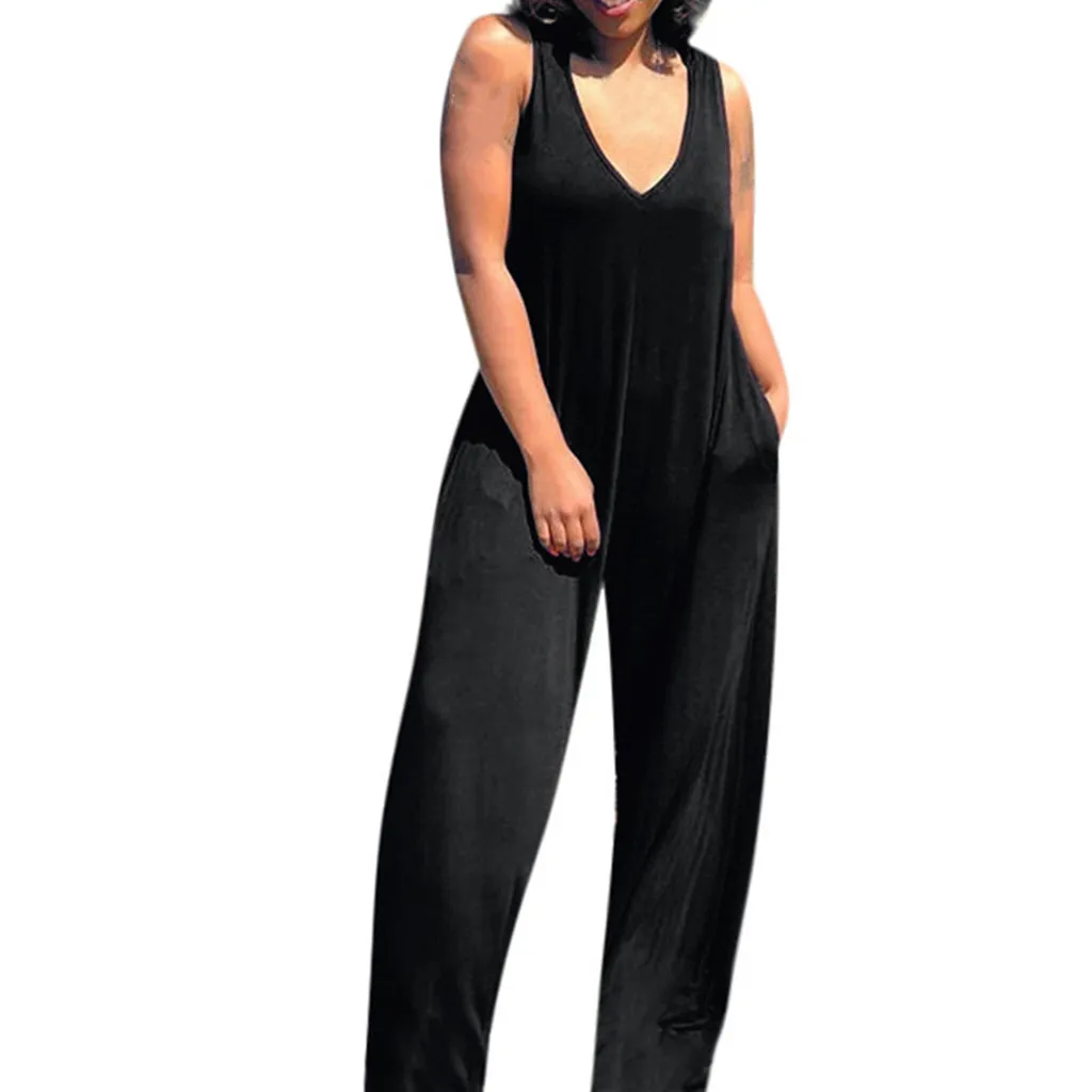 

Fashion Women PLus size Casual Hooded Wide Leg Pants Comfortable Jumpsuit Jumpsuit long pants overalls for women L30628