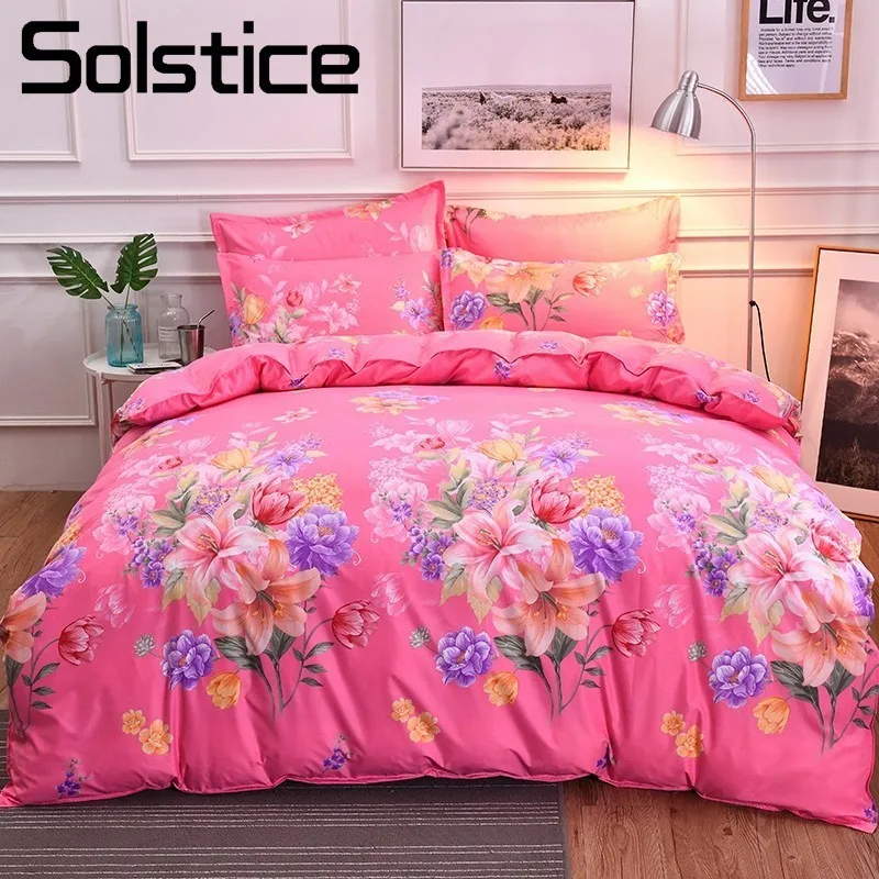 Solstice Home Textile Red Flower Girl Bedding Sets Queen ...