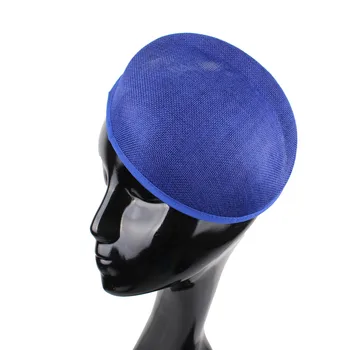 

15 colors 16*19CM Solid oval royal blue Airline stewardess cap imitation Sinamay Base Fascinators Hats DIY hair accessories