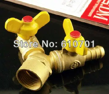 Y Type 1/2&quotBSPP Female x 10mm Hose Barb Double Forks Connection Brass Tee Gas Ball Valve Plumbing Fittings Butterfly Handle |