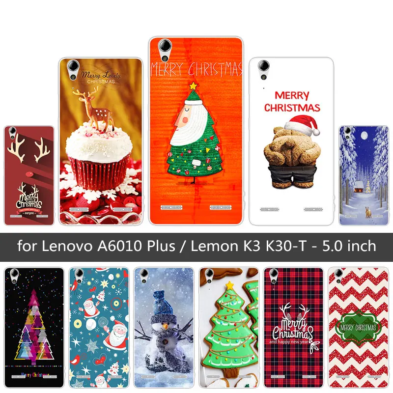 Силиконовый чехол для Lenovo A6010 Plus и A6000 Веселый Чехол телефона с рождественским