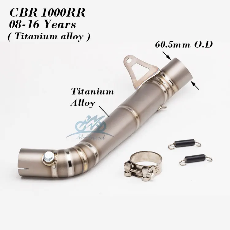 Modified Motorcycle Full System Exhaust Muffler Titanium Alloy Mid Link