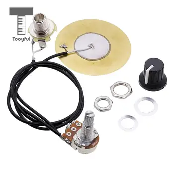 

Tooyful 50mm Guitar Pickup Piezo Transducer Prewired Amplifier with 6.35mm Jack for Acoustic Guitar Ukulele Cigar Box Guitar