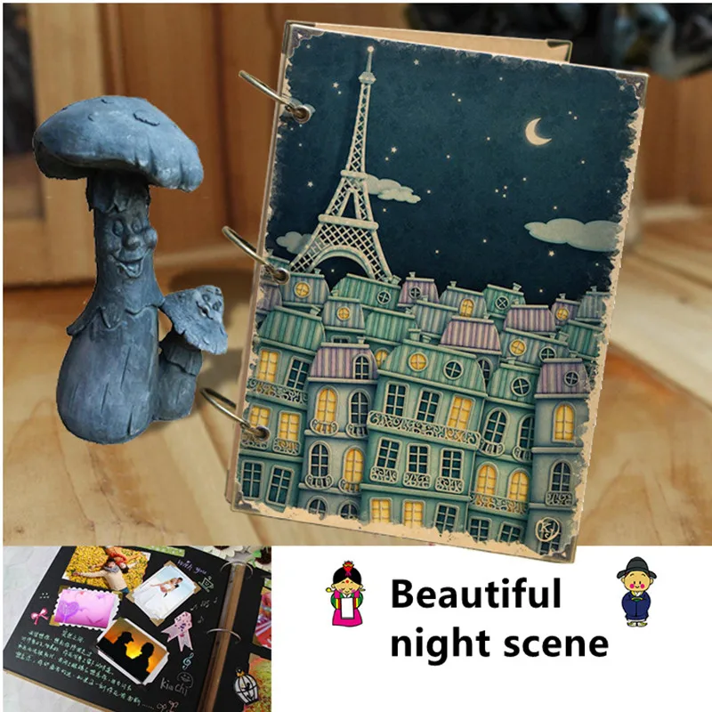 

Retro DIY Photo Album Scrapbook Balloon Weeding Travel Baby Album Craft Handmade Craft Paper Wedding Memory Cheap Photo Album