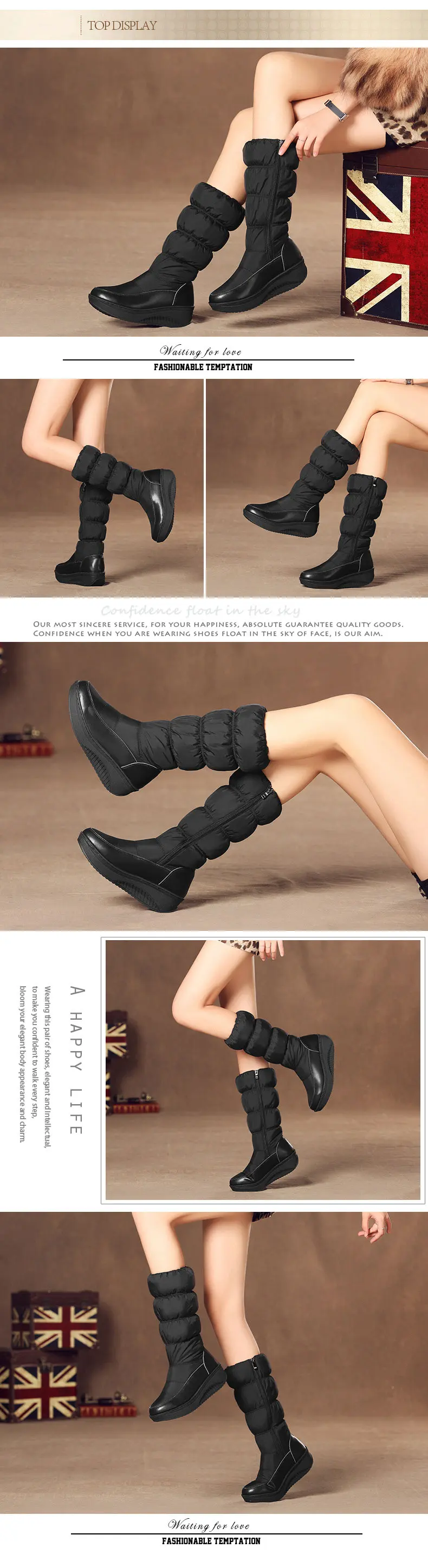 Glglgege Новая модная зимняя одежда; измерительный на молнии зимние сапоги модные сапоги для женская обувь нескользящие ботинки для учащихся хлопковые сапоги Короткие Плюшевые ботинки