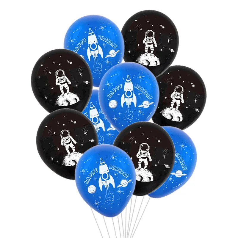 10Pcs Outer Space Party Astronaut Balloons Galaxy Theme Party Kids Birthday Party Favors Happy Birthday Balloon Helium Globals