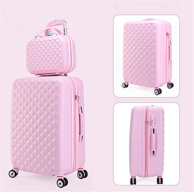 

Wholesale!14 20inches abs pc case travel lluggage bags set,korea fashion style diamond candy color trolley luggage sets for girl