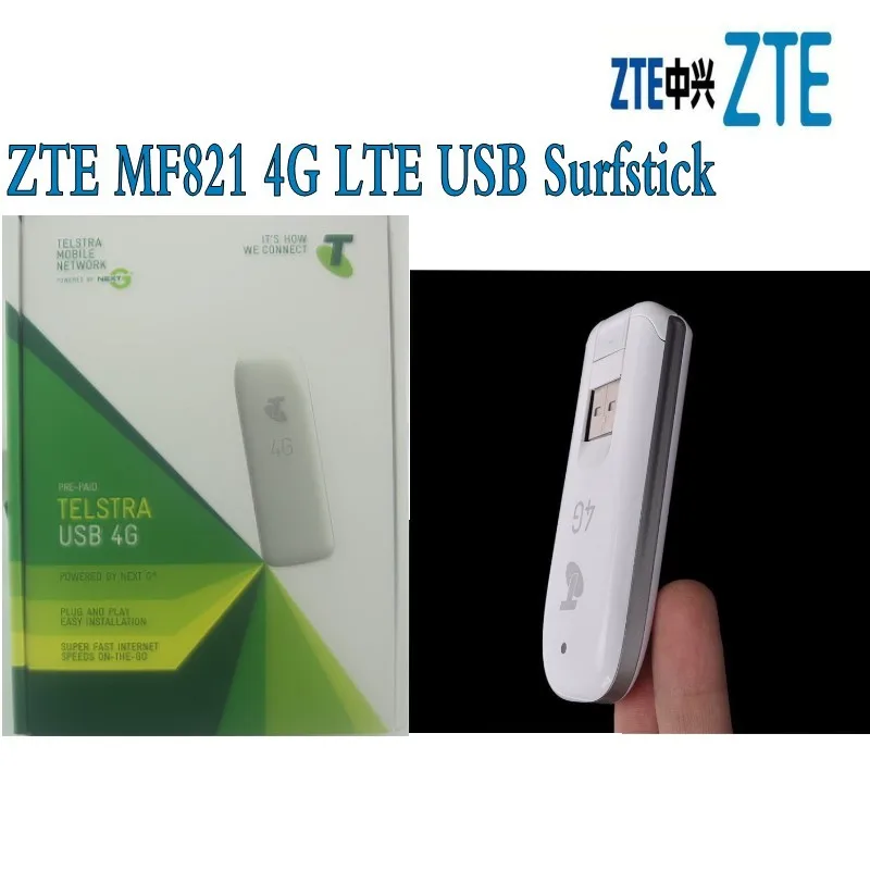 Лот из 10 шт. ZTE MF821 модем 4 г LTE USB surfstick 100 Мбит/с для загрузки Скорость белый плюс антенны