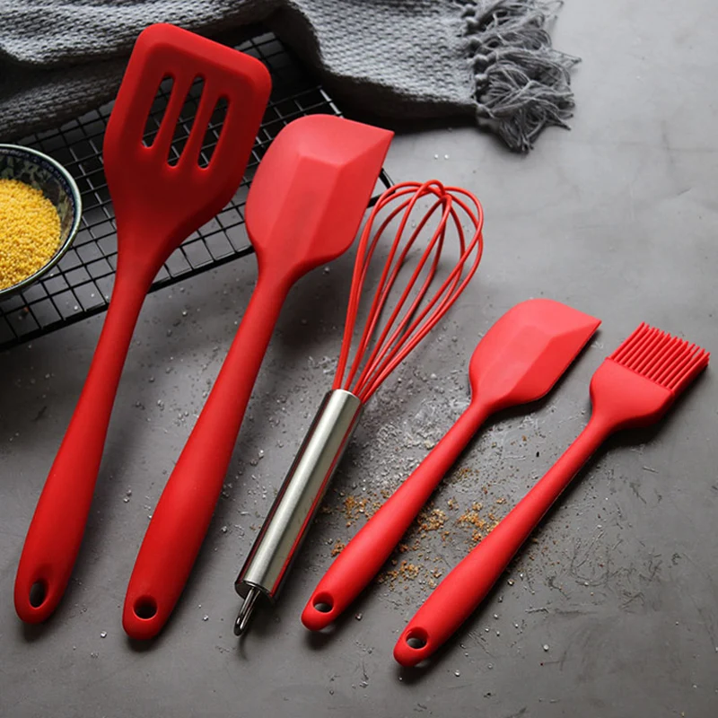 Silicone Cooking Utensils Set Kitchen Turner Silicone Spatula Egg Whisk Basting Brush Non-stick Pastry Baking Cooking Tools Set Silicone Cooking Utensils Set Kitchen Turner Silicone Spatula Egg Whisk Basting Brush Non-stick Pastry Baking Cooking Tools Set