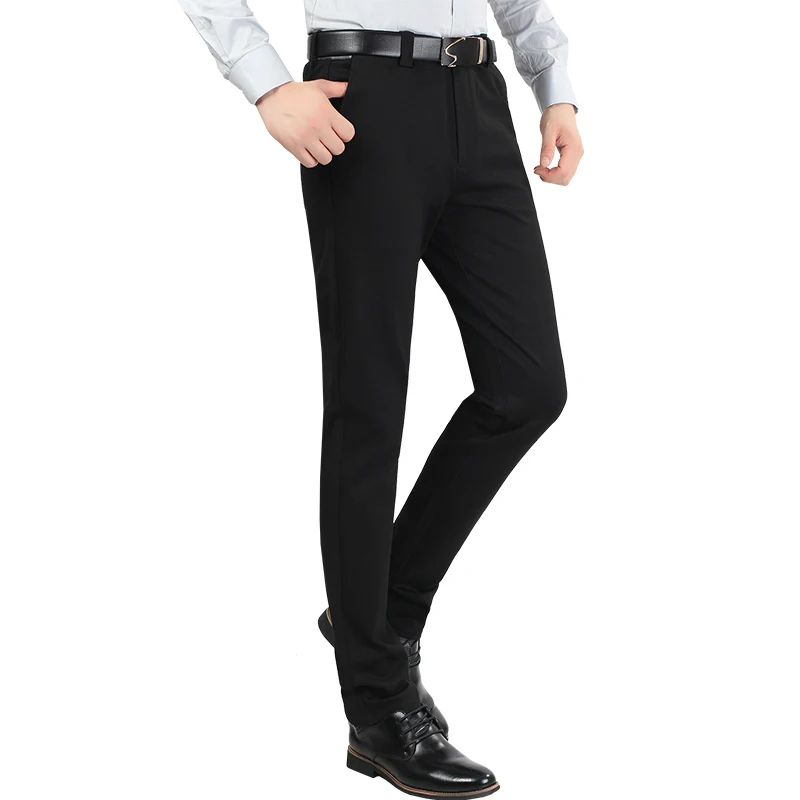 Мужские повседневные брюки фирменный классический костюм полной длины прямой хлопковый деловой мужской толстый коммерческий плюс большой размер 29-40 брюки