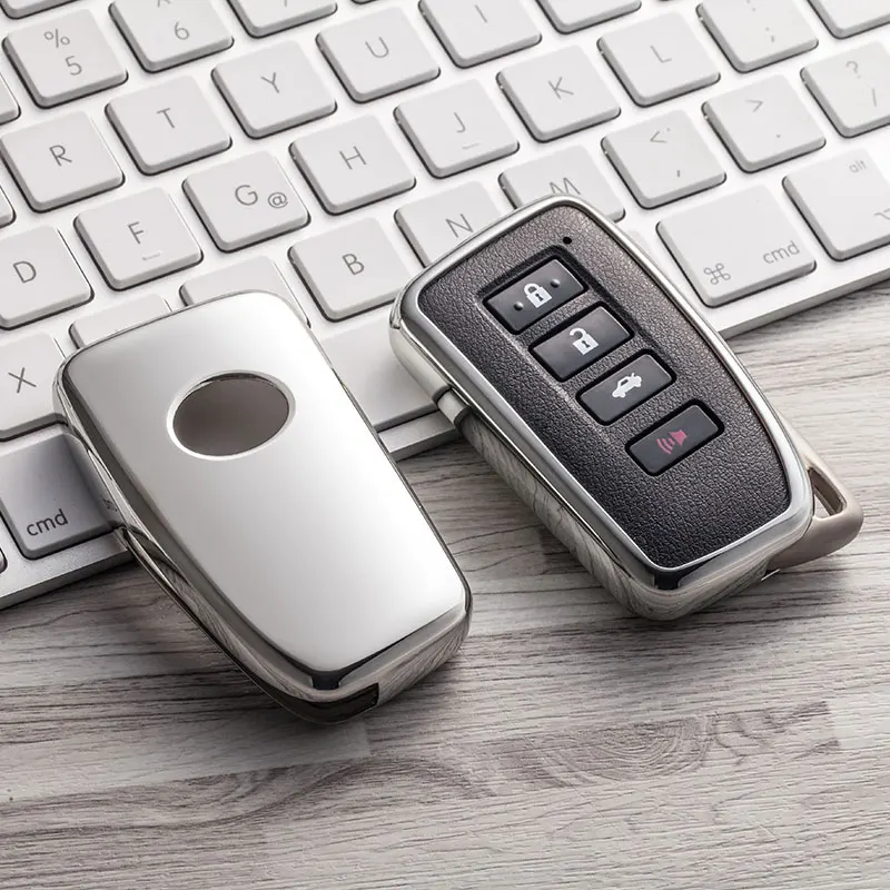 

Silver key Case Shell Cover TPU Smart Soft Protective for Lexus GS RC IS ES NX RX 200 300 350