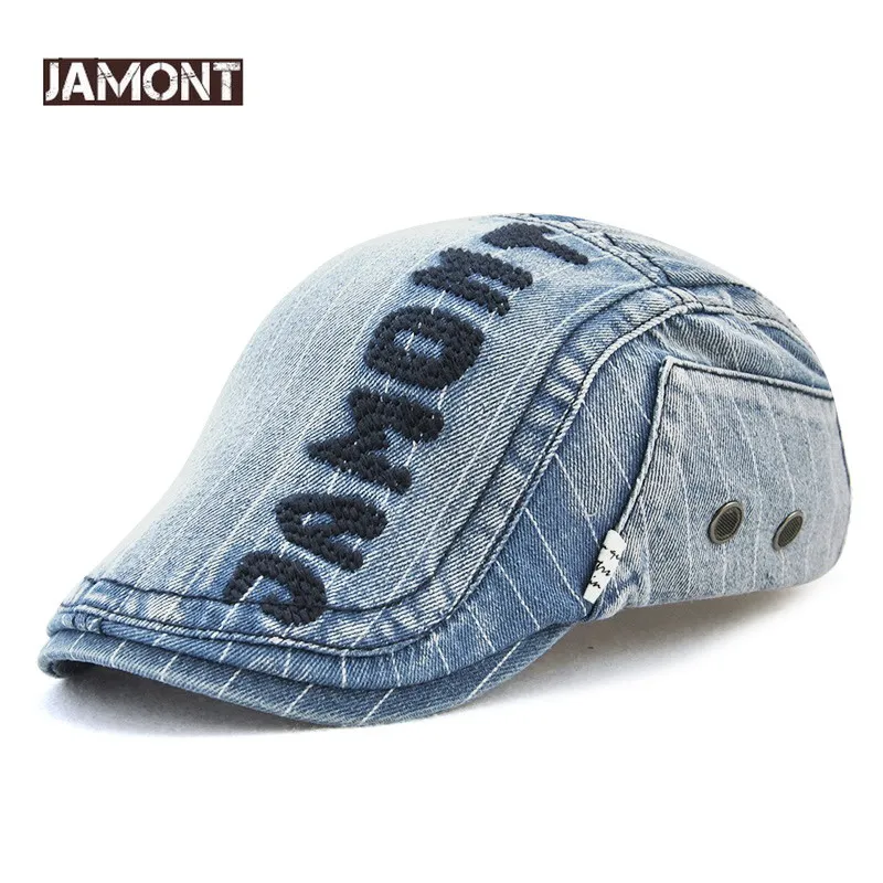 JAMONT 2018Fashion Visor Cap Men Women Beret Spring Autumn Bone Hats Patchwork Striped Flat Caps Casquette Casual Gorras cap men