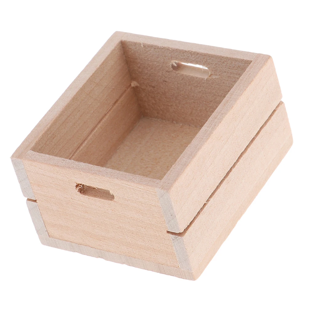 1:12 Dollhouse Miniature Wooden Storage Box Items Kitchen Furniture DIY Accessories