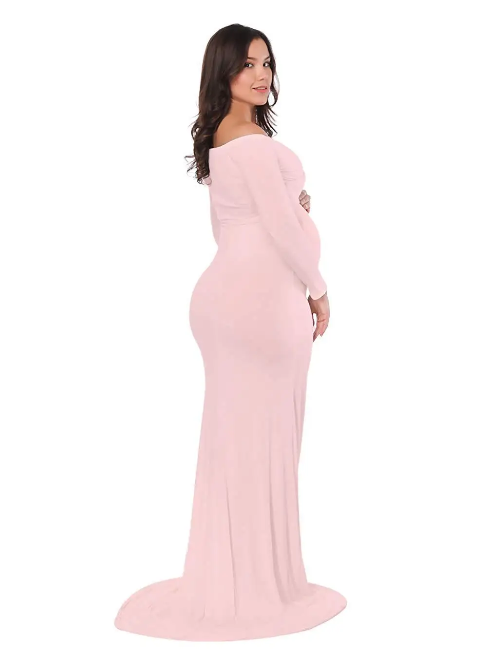2018 Cotton Maternity Photography Props Maternity Gown Dress Off Shoulder Sexy Women Pregnancy Maxi Dresses For Photo Shooting (15)