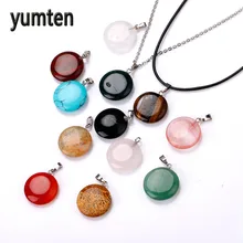 Yumten кулон из натурального камня амулеты лунный камень Pingentes ювелирные изделия делая круглый нефритовый кулон Пьер Naturelle колье женщины для мужчин