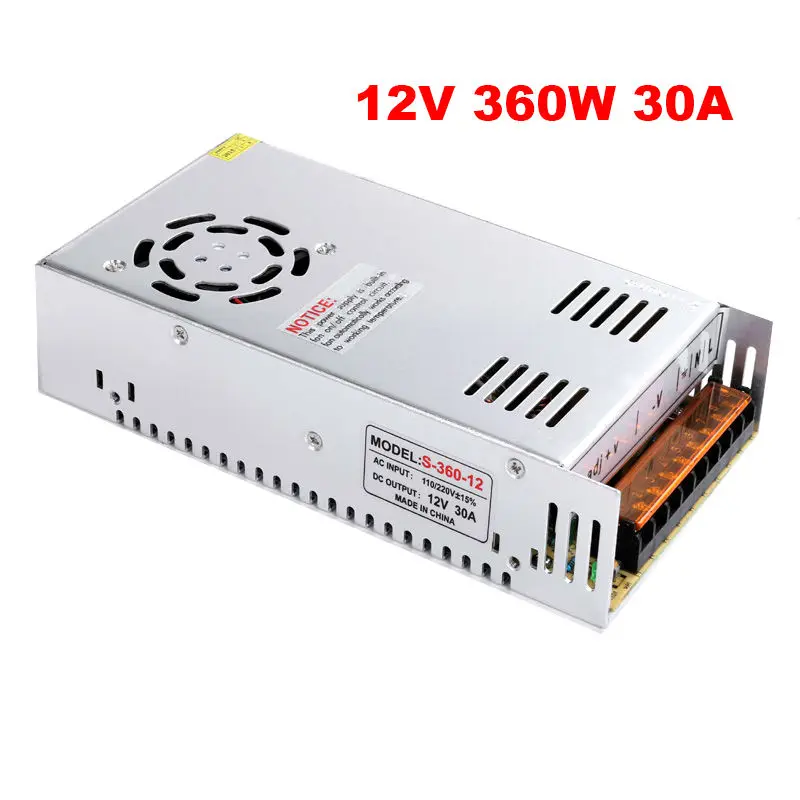 Блок питания для светодиодных лент 30 А 12 В 360 Вт|12v lighting transformers|transformator for ledpower 12v led |