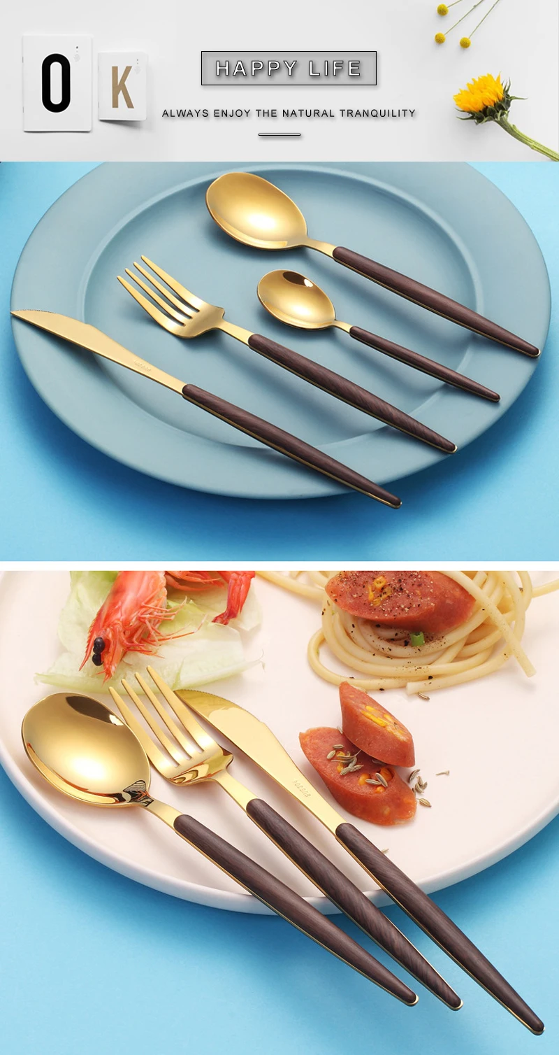 rose gold kitchen talher dourado (2)