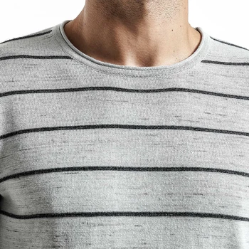 Slim Fit Striped 100% Cotton Embroidery Sweater 1