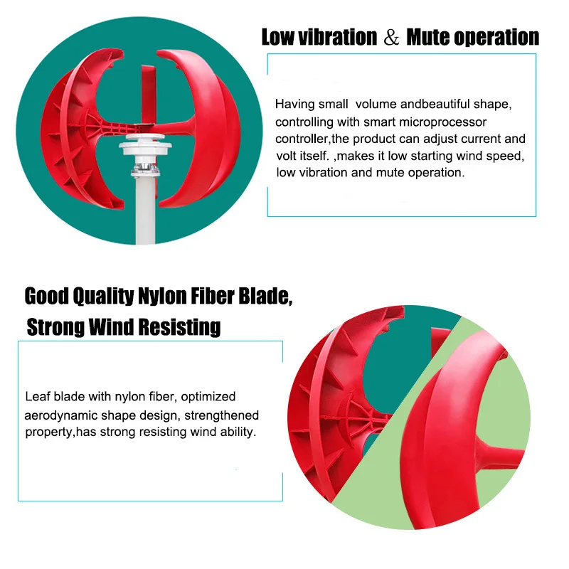 3500 Вт 5 лопасти ветровой турбины генератор Фонари белого и красного цветов вариант комплекта Мотор 12/24V вертикальный Axi+ контроллер для дома для уличного фонаря