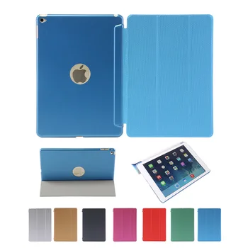 

Gligle Free shipping 200pcs/lot ultra-thin sleep/wake smart stand back case for Apple iPad Air 2 sleeve folded cover case