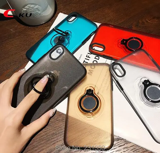 С-ку крепление для автомобиля Жесткий ПК + ТПУ чехол Iphone X XS Max XR 8 7 PLUS 6 6S SE 5 5S кольцо