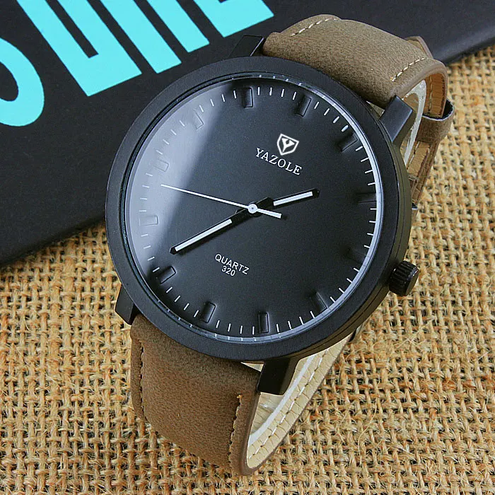 YAZOLE модные кварцевые часы для мужчин лучший бренд класса люкс Известный наручные часы для мужчин часы мужские наручные часы Relogio Masculino - Цвет: brown black