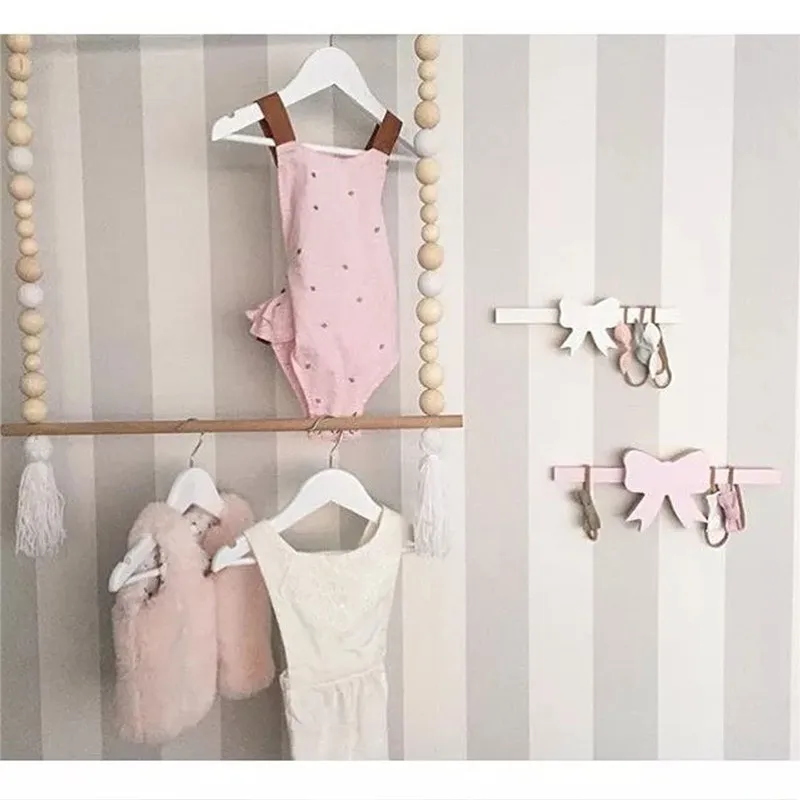 Ins Wooden Kids Clothes Wall Hanger 2 Layer Bedside Clothing Hanging Ins Wooden Kids Clothes Wall Hanger 2 Layer Bedside Clothing Hanging Rack Baby Room Decoration Holder Nordic Style In Hangers Racks From Home