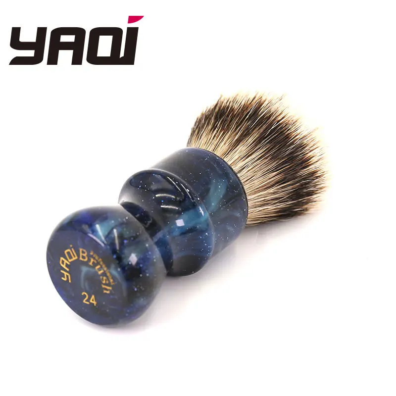 24 مللي متر Yaqi غامضة الفضاء اللون مقبض Silvertip بادجر الشعر عقدة الرجال فرشات الحلاقة