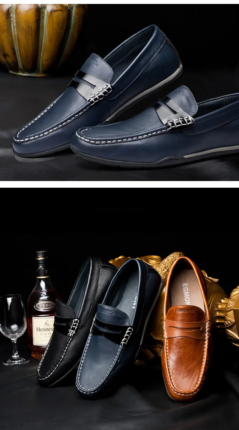 Демисезонный EG-46 темно-Slip-on драйвер обувь Винтаж Лоферы Повседневная Мужская обувь из натуральной кожи ручной работы удобные дышащие